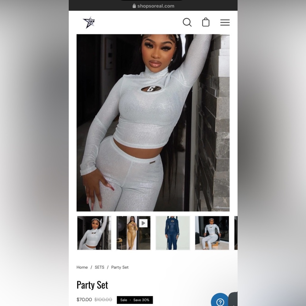 Silver Glitter Set (Never Worn)